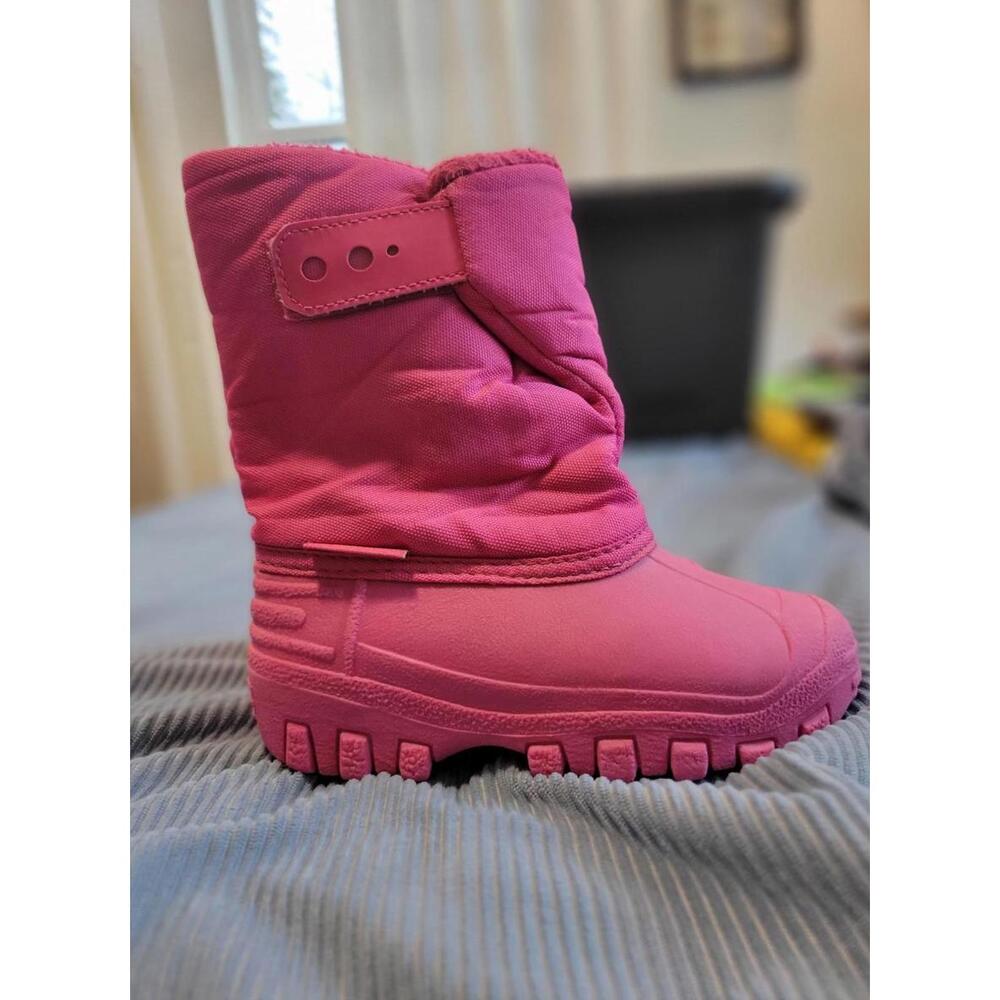 Pink Winter Snow Boots with Adjustable Strap